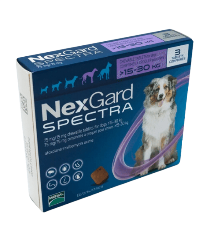 NexGard Spectra Köpek Çiğneme Tableti 3 Adet (15–30 kg)