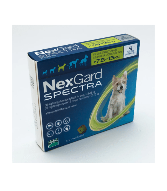 NexGard Spectra Köpek Çiğneme Tableti 3 Adet (7,5–15 kg)
