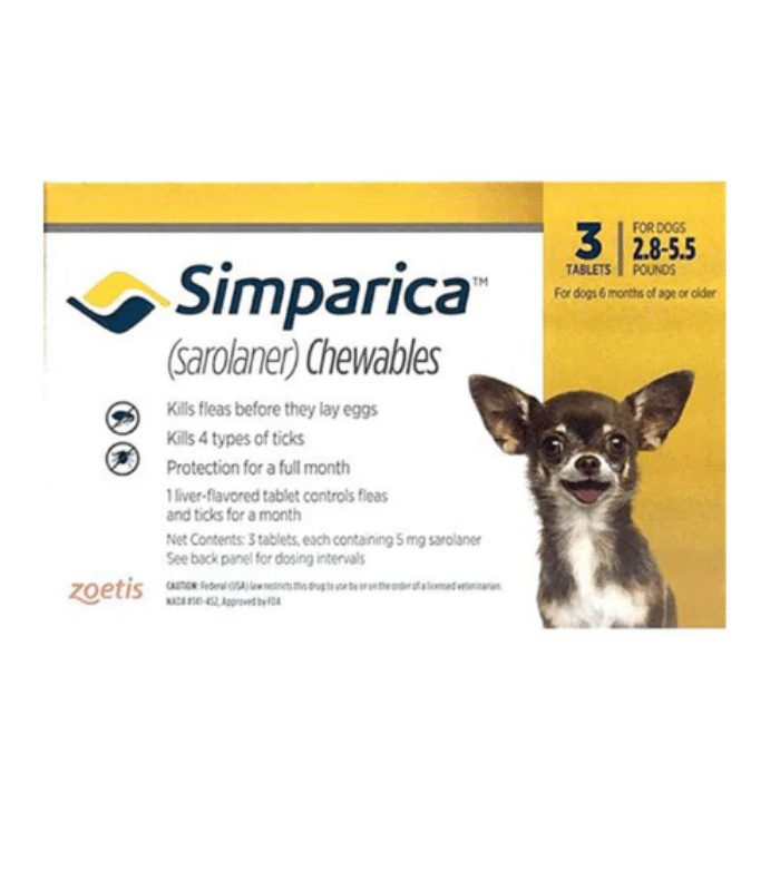 Simparica Köpek Çiğneme Tableti 3 Adet (1,3–2,5 kg)