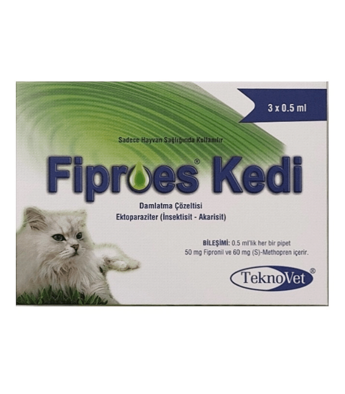 Fiproes Kedi Damlatma Çözeltisi 3 Pipet, 0,5 ml (2–8 kg)